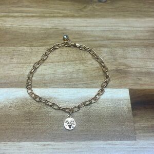 gold chain bracelet with taurus birthstone and horoscope charms